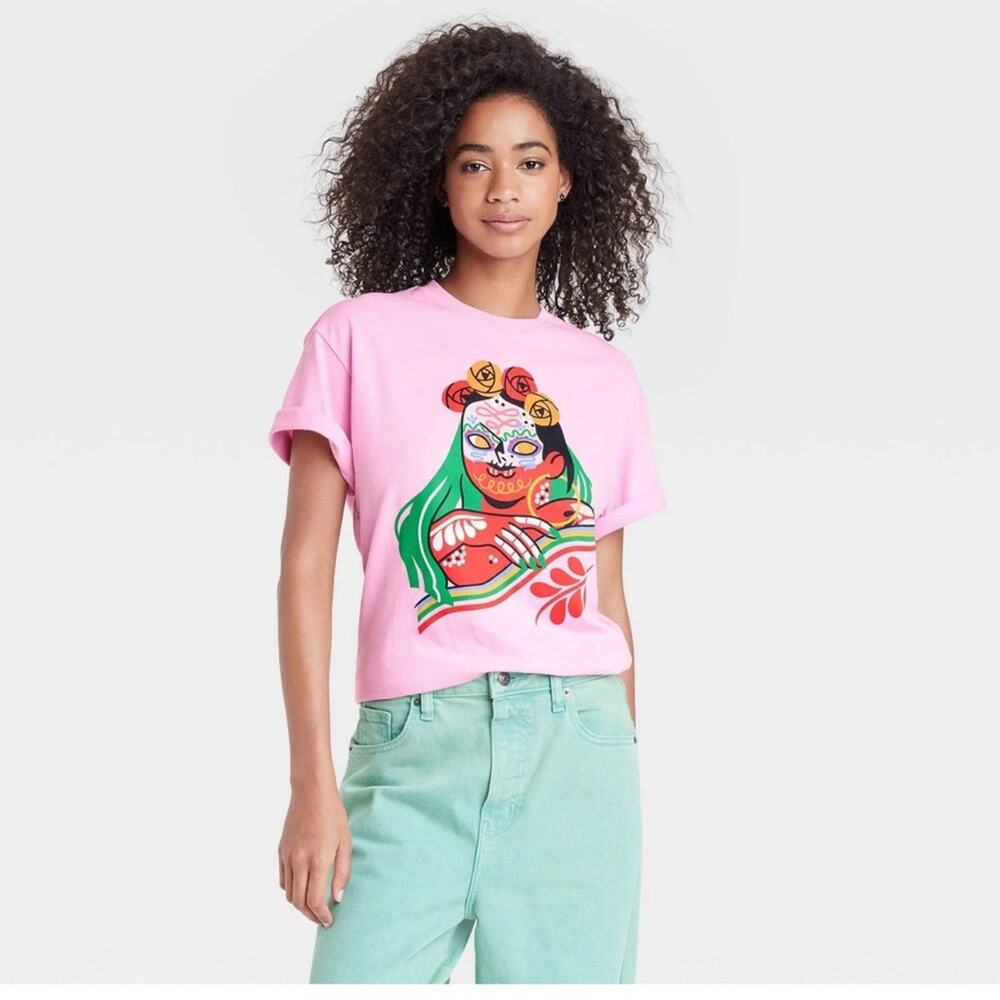 Urban Outfitters Dia Pacheco X Golden Hour Graphic Tee Pink Size Large